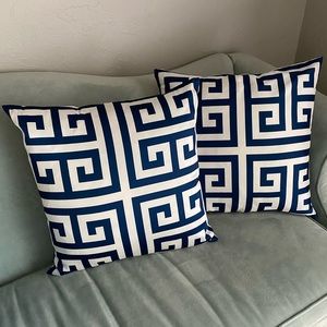 Greek Key Accent Pillow Covers